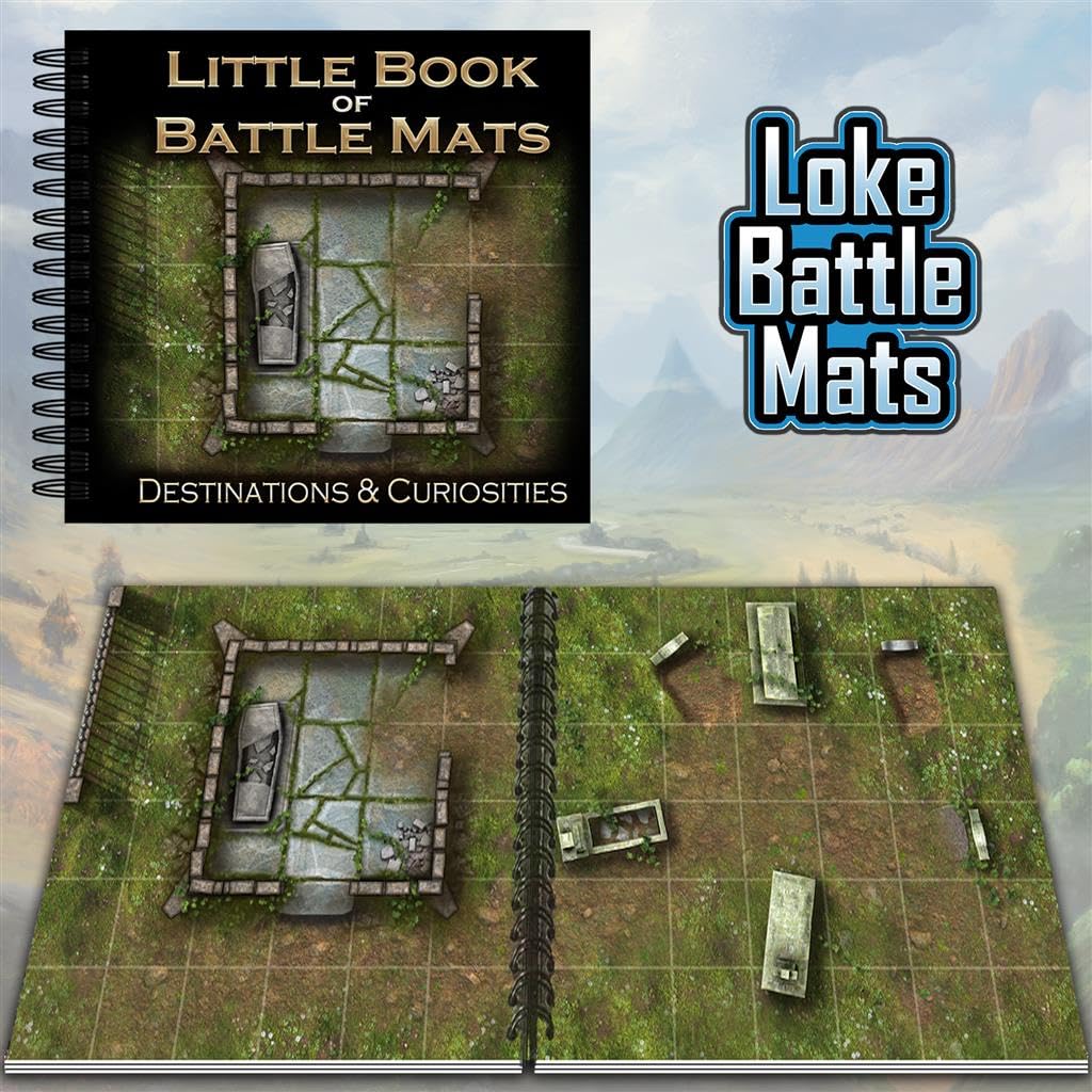 Loke Battlemats | The Little Book of Battle Mats – Destinations & Curiosities | RPG | Accessory | Ages 14+ | English