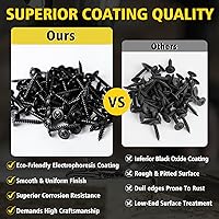 Vista 5 de 220 piezas #8 Kit de surtido de tornillos de madera de cabeza de cercha negros, conjunto de tornillos de madera de alta dureza FIXLINK, tornillos