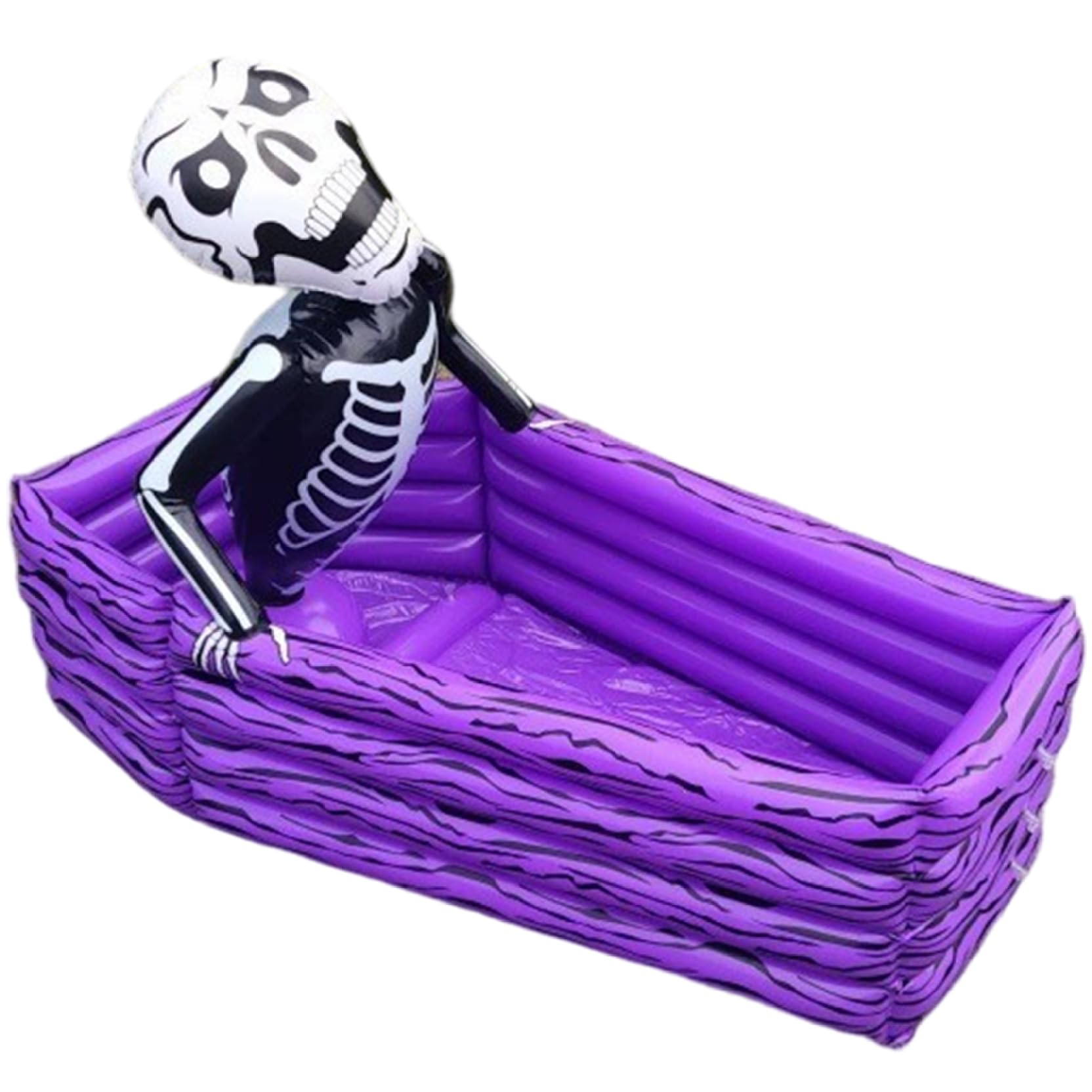 NASSMOSSE Coffin Cooler, 43x23x11 Inflatable Coffin Pool Float, Skeleton Halloween Party Supplies For Picnic Barbecue Party Halloween