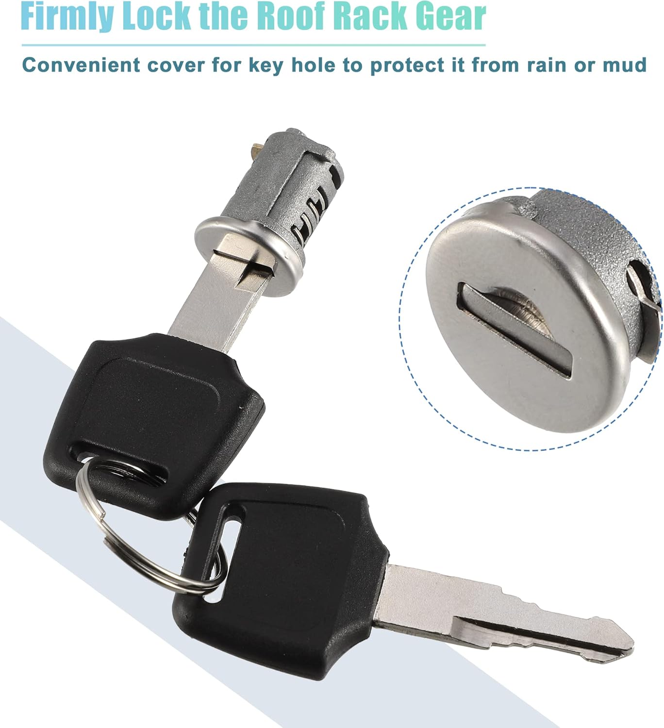 X AUTOHAUX 4 Pack Car Roof Rack Lock Cylinder Core Replacement Kit for Yakima Car Rack System - Metal Lockable Cylinders with Lock Key and Control Key