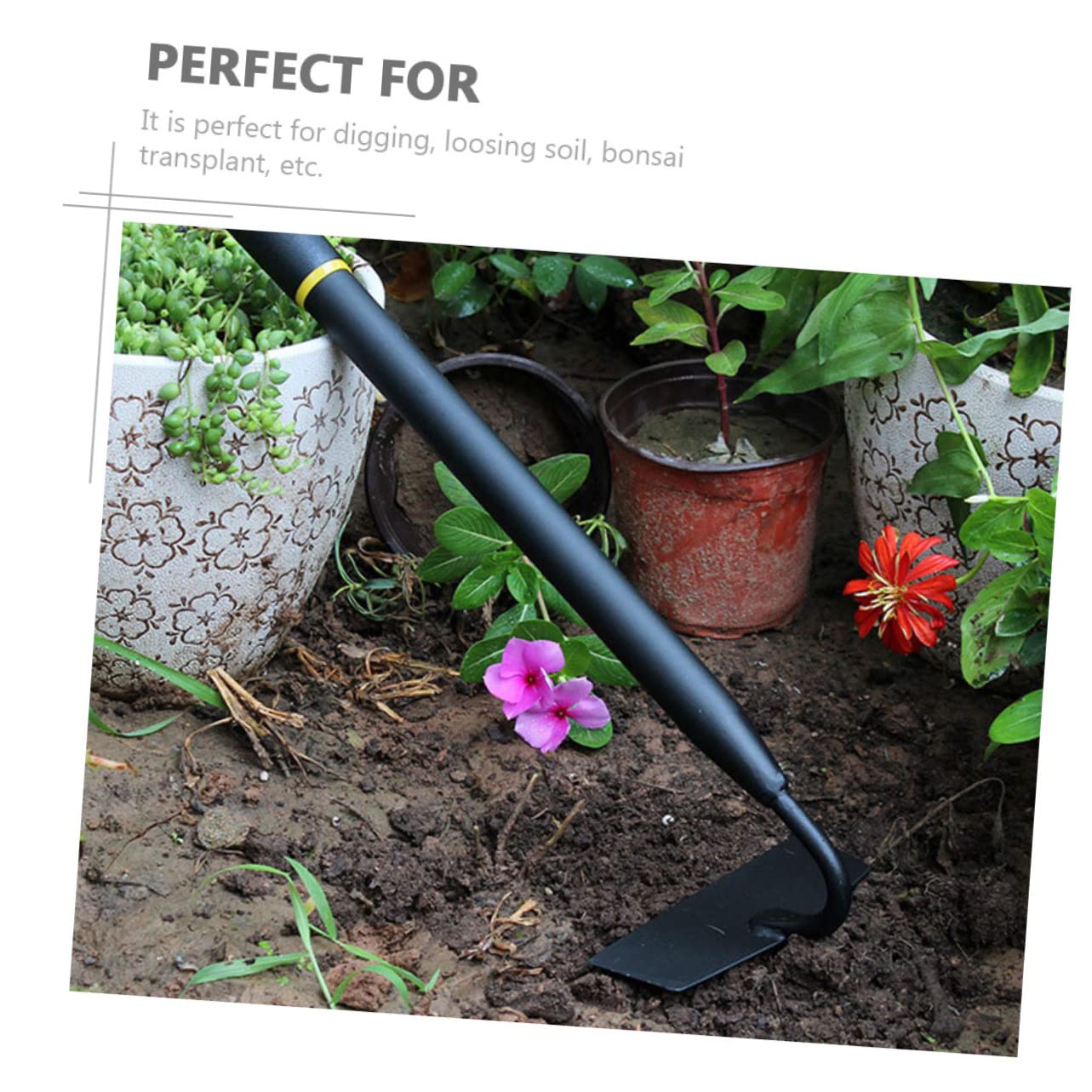 HANABASS 2 Stck. Ergonomischer Hand Hacke Manganstahl Gartenwerkzeug für Graben Pflanzen und Unkrautjäten Robust und Komfortabler für Gartenliebhaber