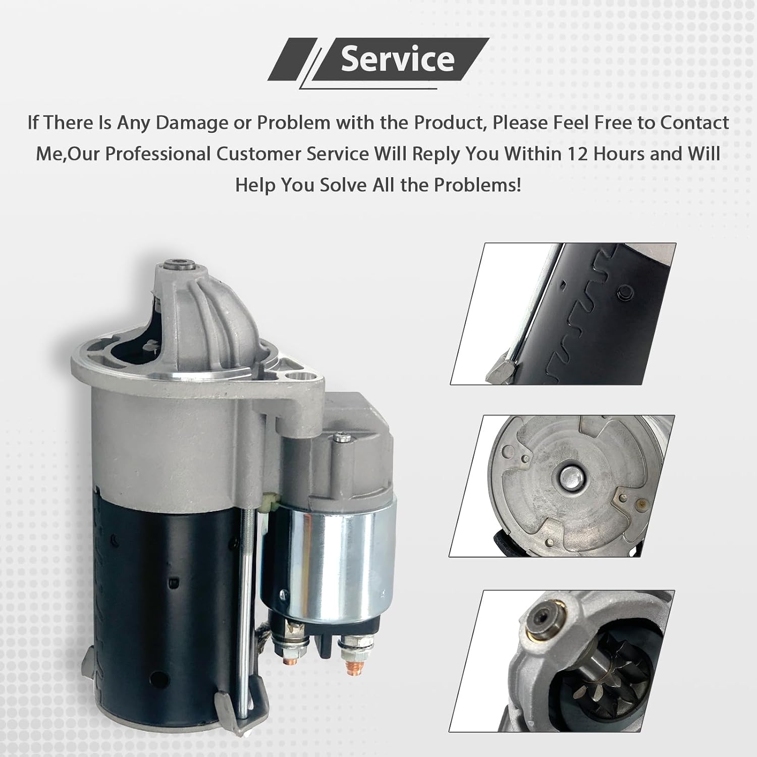 12V 9T Starter Motor 21163-0751 Compatible with Kawasaki KAF820 Mule Pro-FX 2016-2019 & Pro-FXT 2015-2020 Replace # 211630751 435-517