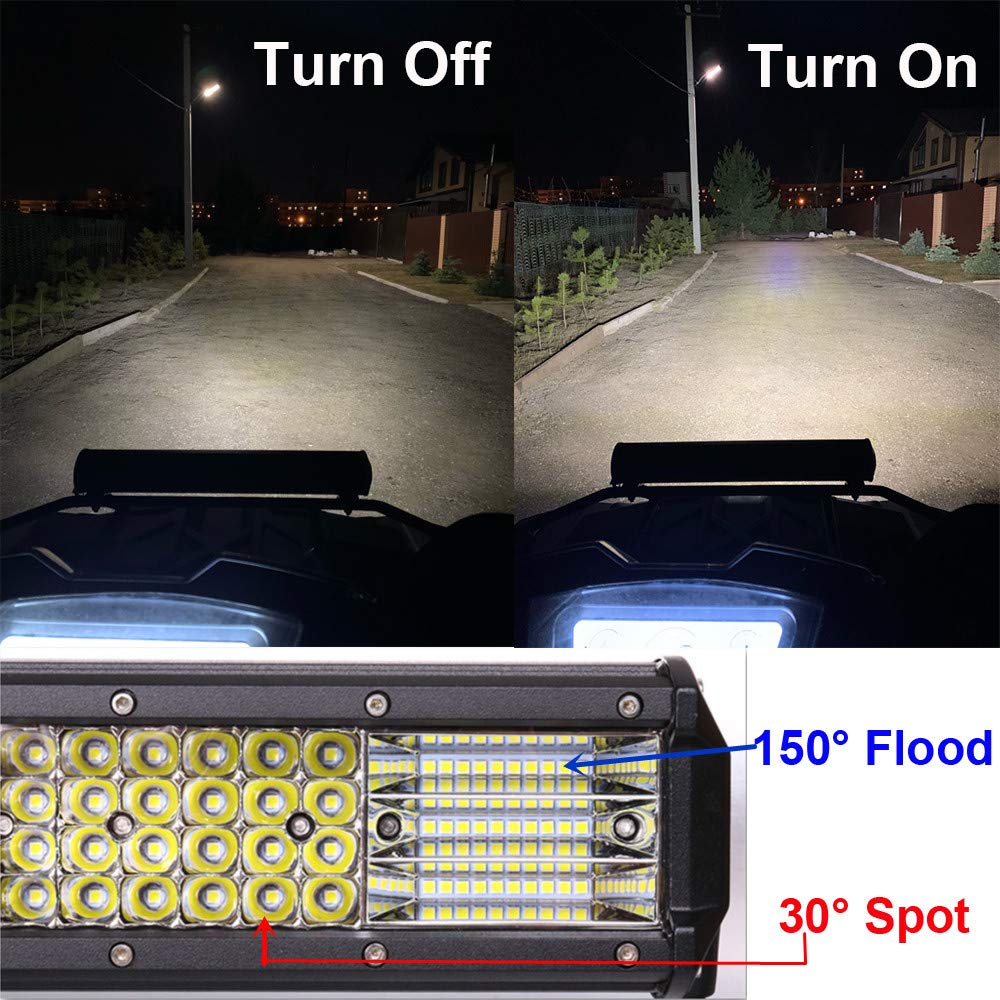Neuf 23 Pouces 720W Quatre Rangée Barre Lumineuse LED Spot Flood LED Barre De Travail Phares Off Road Triple Row Droite lumières de Conduite,12V 24V