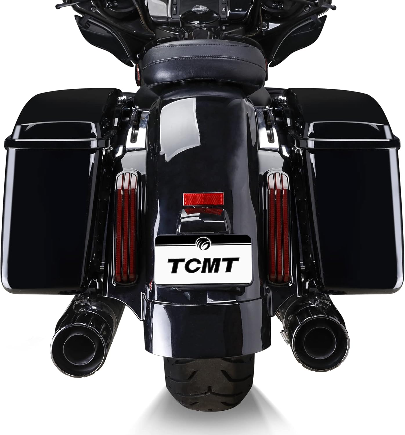 TCMT Hard Saddlebags & Liners Carpet Insert + Rear Fender LED Light Fits For Harley 2014-2024 Touring Road King Road Glide Street Glide Electra Glide Ultra Limited