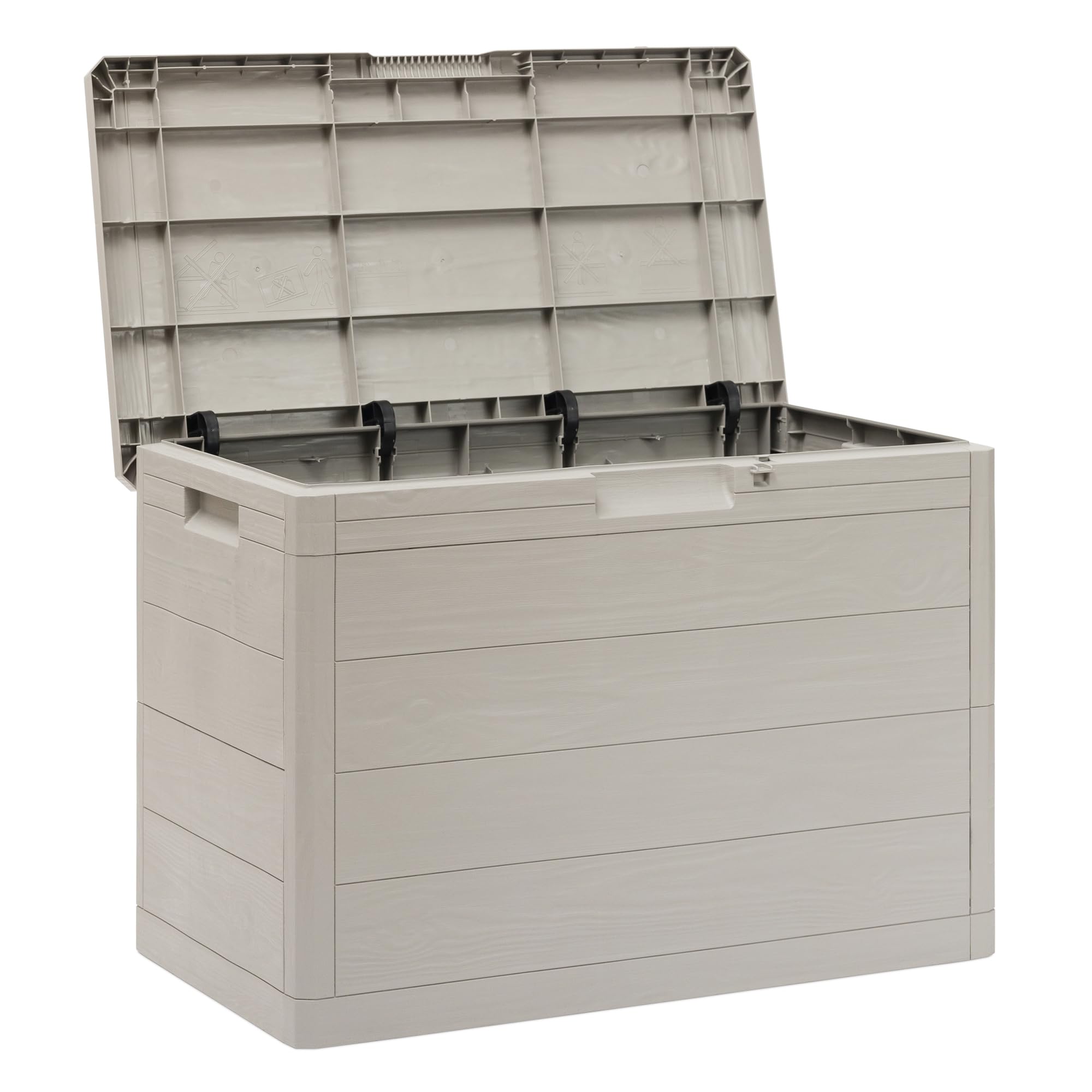 TOOMAX Coffre Multibox Woody's 160L Porte-Bagages Extérieur Effet Bois Gris Tourterelle 77,5 x 44,5 x 52,7 cm