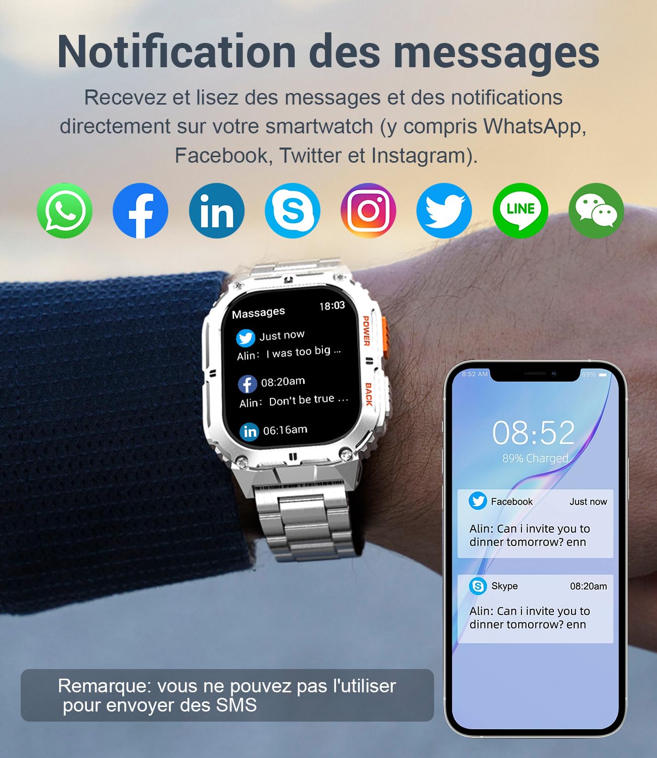 LIGE Montre Connectée Homme avec Appel Bluetooth Assistant Vocal, 1.95'' AMOLED Montre Connectée Sport 100+ Sportifs avec 24/7 Moniteur de Fréquence Cardiaque Sommeil SpO2 pour Android iOS