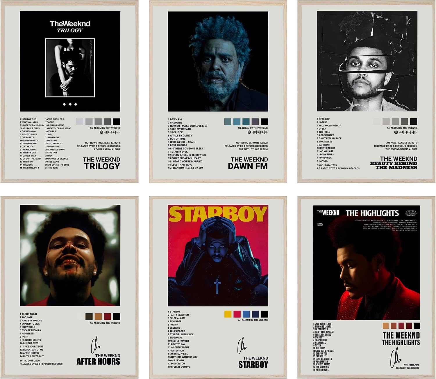 GLRSSN Music Album Cover Signed Limited Posters Prints Set of 6 Canvas Wall Art Posters Room Aesthetic for Girl and Boy Teens Dorm Decor 8x10 inch Unframed