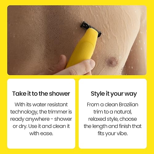 Miniatura 5 de Gorilla Technique - Recortadora de pelo para ingle y cuerpo para hombre, hoja pivotante de 2 vías, protector de piel sin rasguño, 4 cabezales de