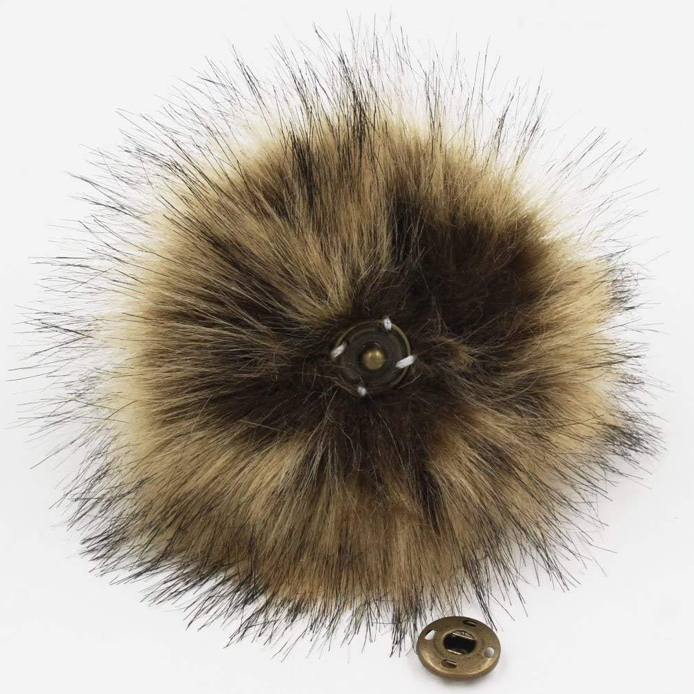 6 Inch XLarge Faux Fur Snap Pompoms Ball Mixed Color Fluffy Pompom with Press Button Removable for Knitting Hats Scarves Shoes Bag Charms Accessories (6) - Image 3