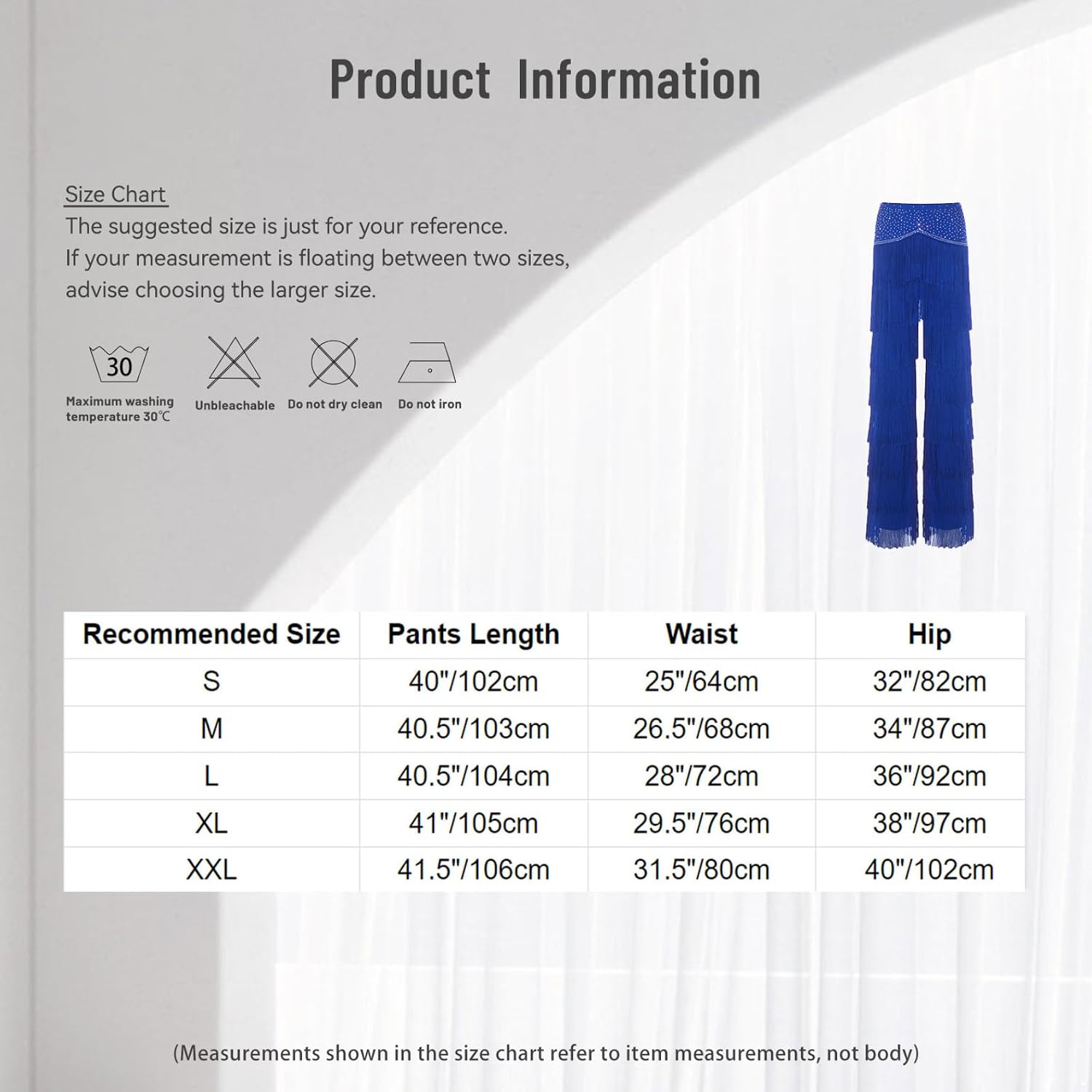 Yhong Women Elastic Waist Latin Salsa Practice Performance Trousers Layered Tassel Professional Dance Pants