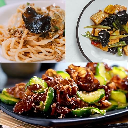 Miniatura 5 de VIGOROUS MOUNTAINS Hongo negro comestible orgánico seco hongo madera oído hongos Auricularia Auricula-judae para cocinar (4OZ)