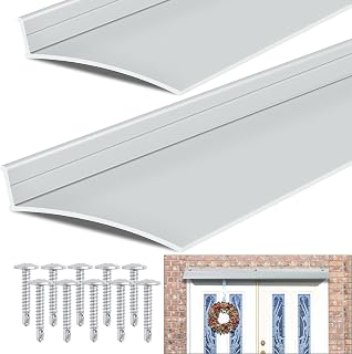 Door Rain Drip Guard, 40 Inch Anodized Aluminum Door Drip Cap Overhead Door and Window Raindrop Edge Guard(2)