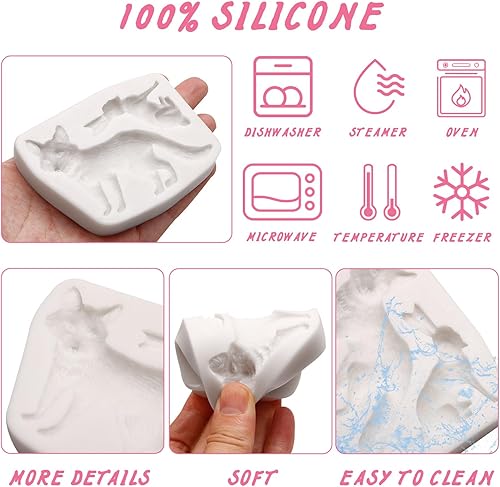 Miniatura 3 de Moldes de silicona de animales Fox Squirrel Rubbit Woodland Animal Pine Cono Molde para decoración de pasteles Decoración de cupcakes Candy