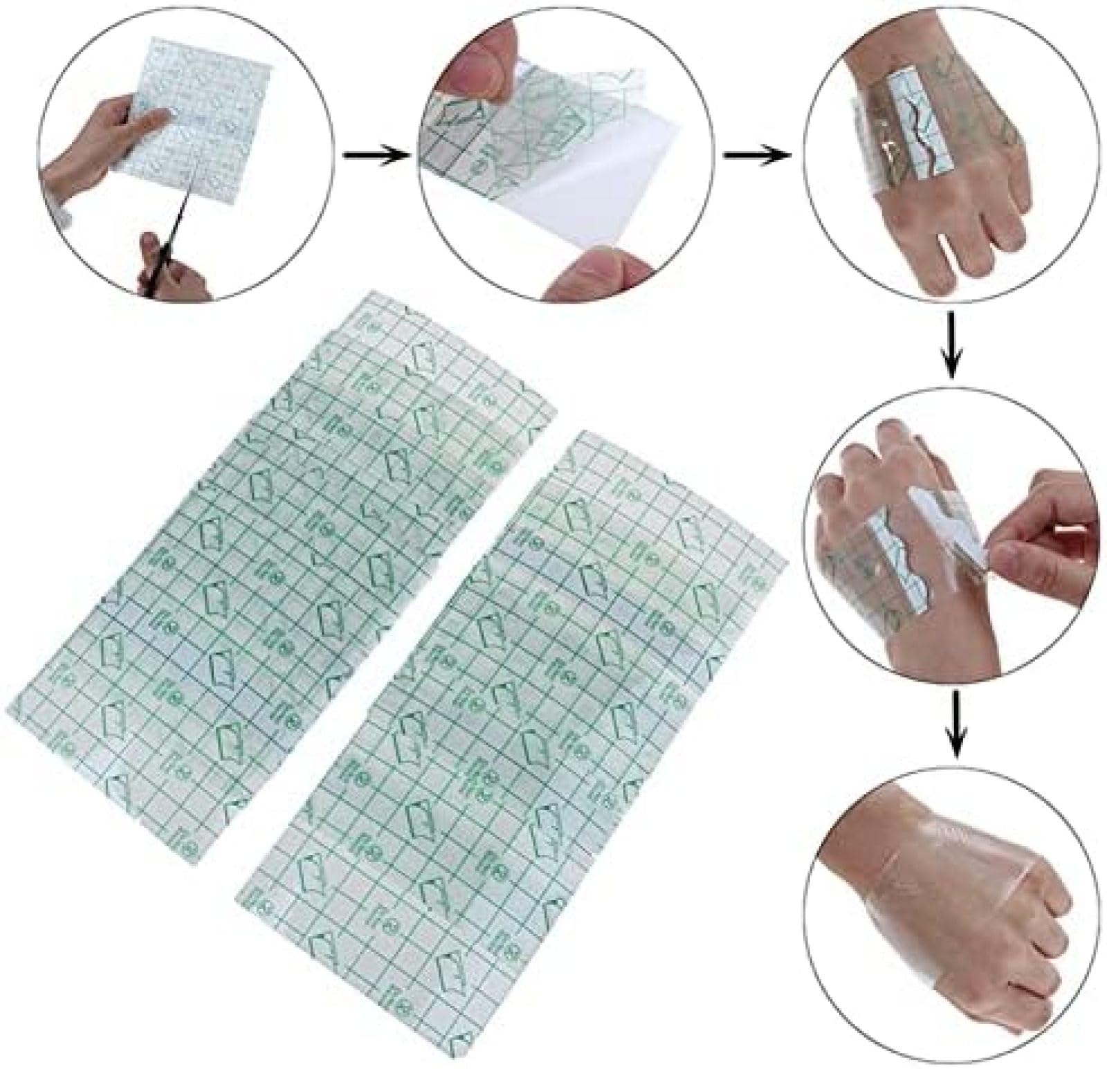 Peritonealdialyse-Duschschutz, transparenter Filmverband zur Fixierung der Haut, Dialyseanschluss, wasserdichtes Peritonealdialyse-Pflaster, 100 Stück