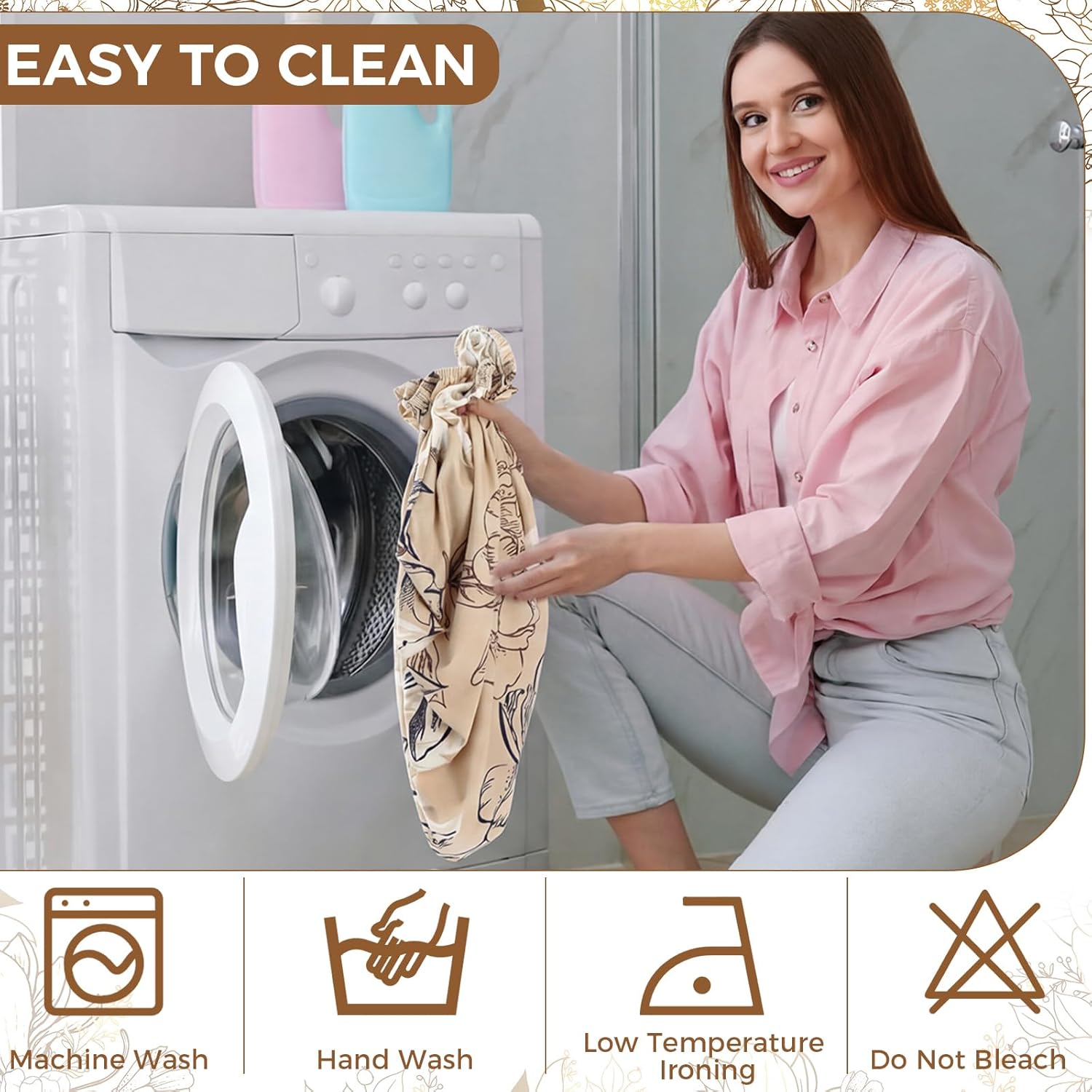 Tegeme 8 Pcs Stretch Printed Sofa Cushion Covers Outdoor Floral Couch Covers Replacement Outdoor Couch and Sofa Slipcovers, for Patio Furniture Cushion Washable Reusable Furniture Protector(Classic)