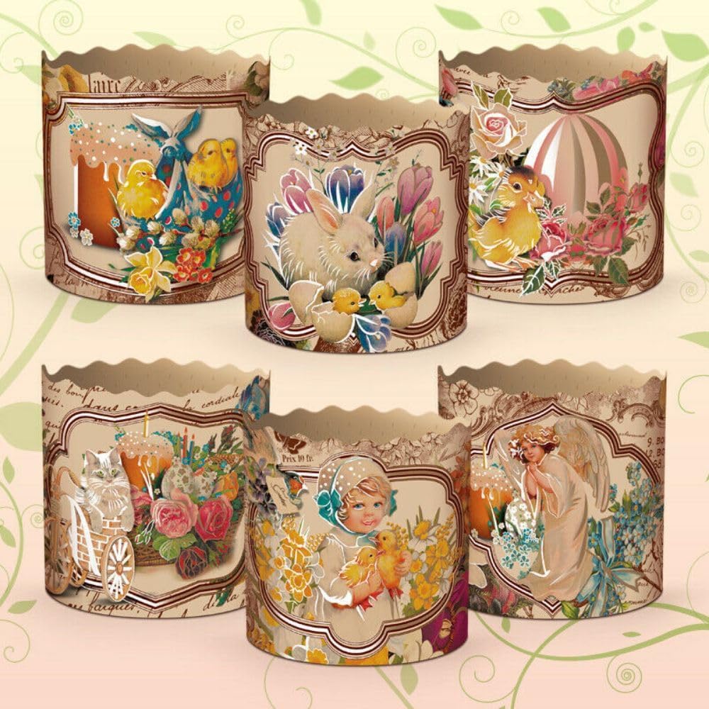 Set 6 Parchment Baking Paper Molds Paska Panettone Cake Victorian (70x65mm 2.75"x2.5" 3.5oz 100g)