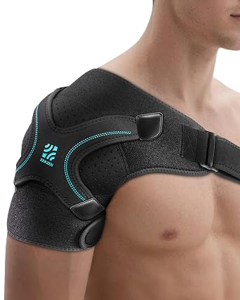 Shoulder Brace, Rotator Cuff Support and Arm Sling for Pain Relief & Injury Recovery, Breathable Compression Sleeve for Strain & Dislocation Prevention, Adjustable for Left and Right Arm, Men & Women