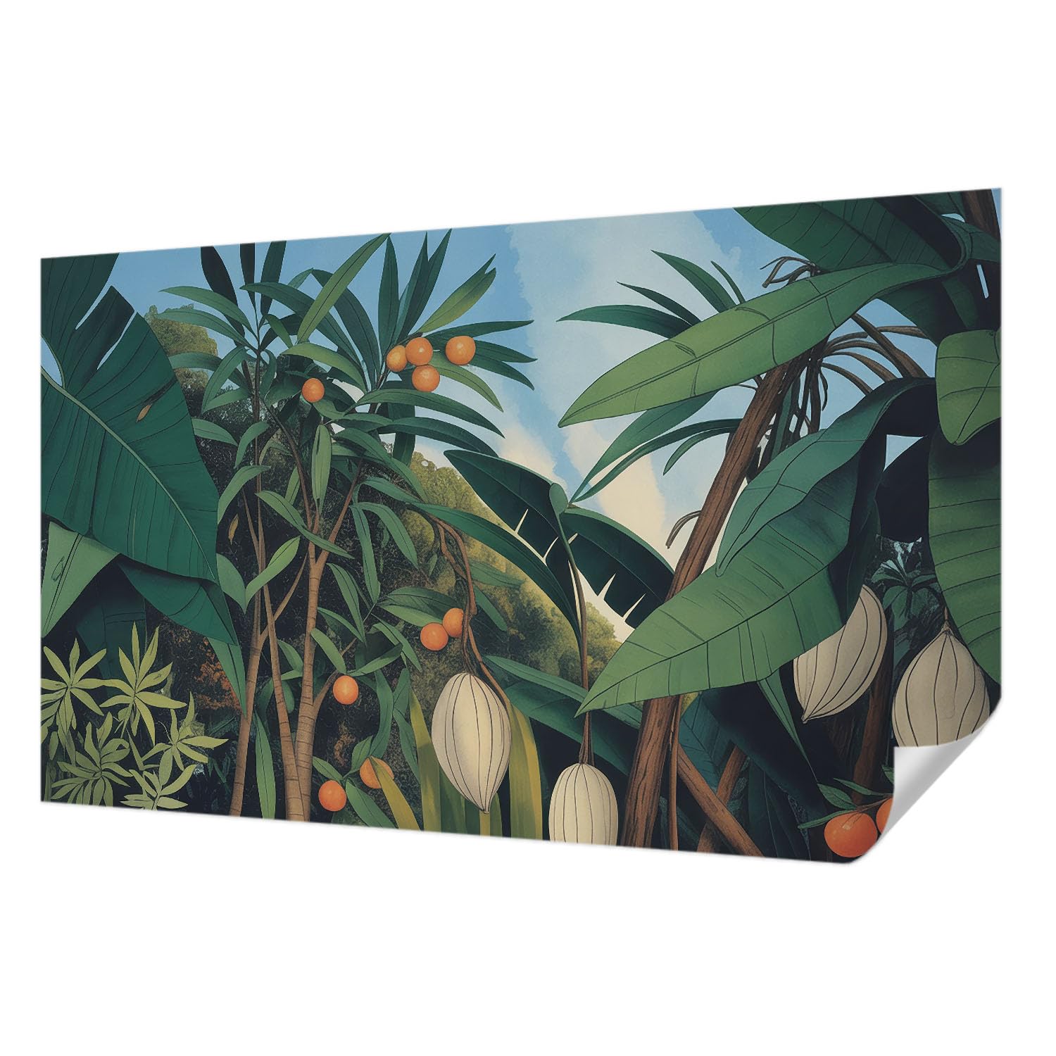Papier Peint Photo Autocollant Jungle Tropicale Panoramique Salon Tulup