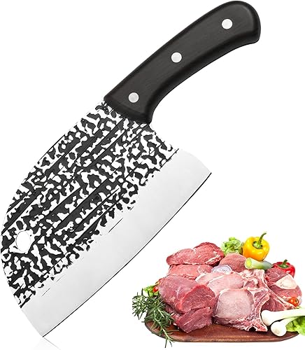 Cuchillo de carnicero profesional serbio - Cuchillo de carnicero para carne de 6 pulgadas, acero inoxidable al carbono