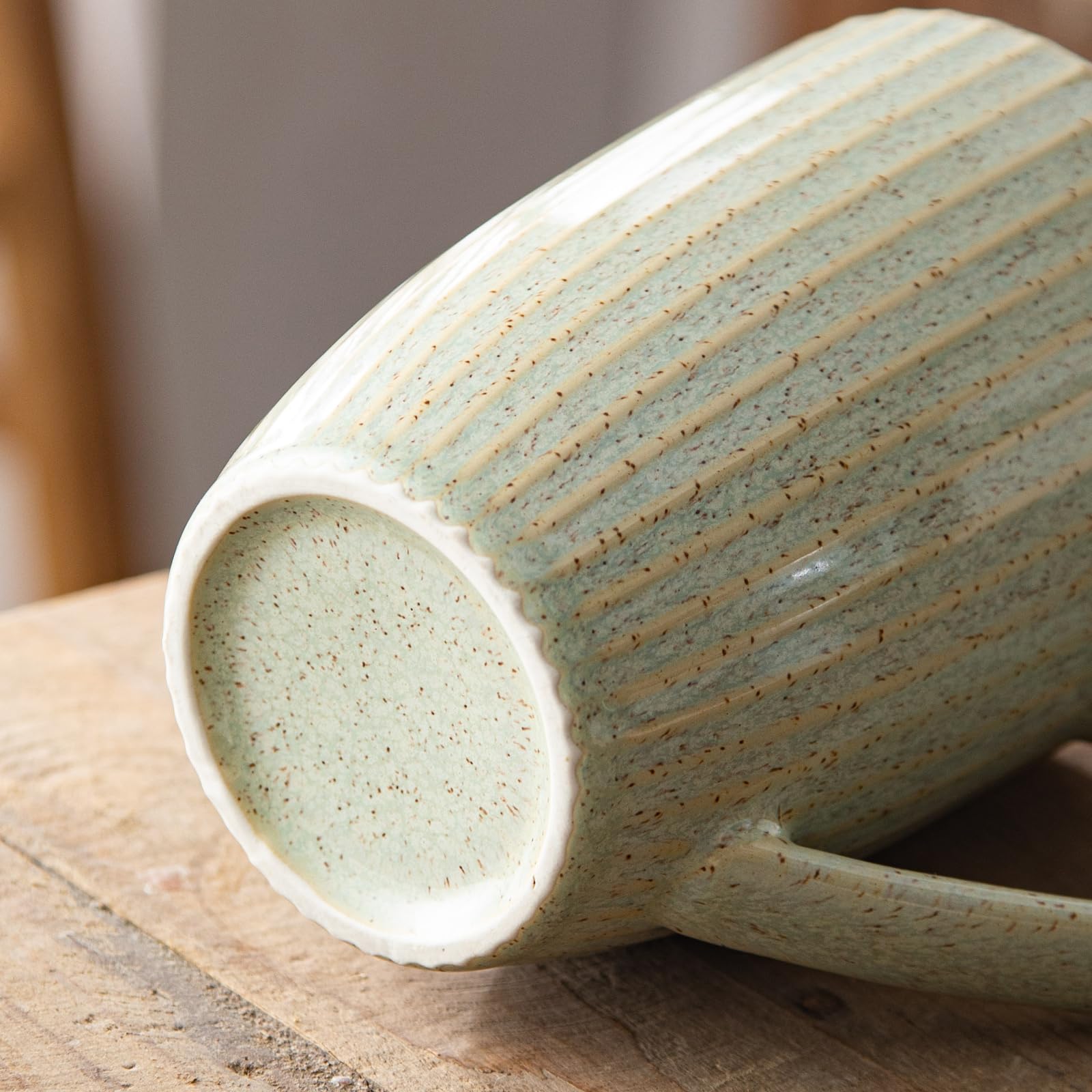 Yundu - Juego de 6 tazas de café de 16 onzas, tazas de café grandes, taza de cerámica con asa, tazas de enemigo Latte, té, capuchino, varios colores