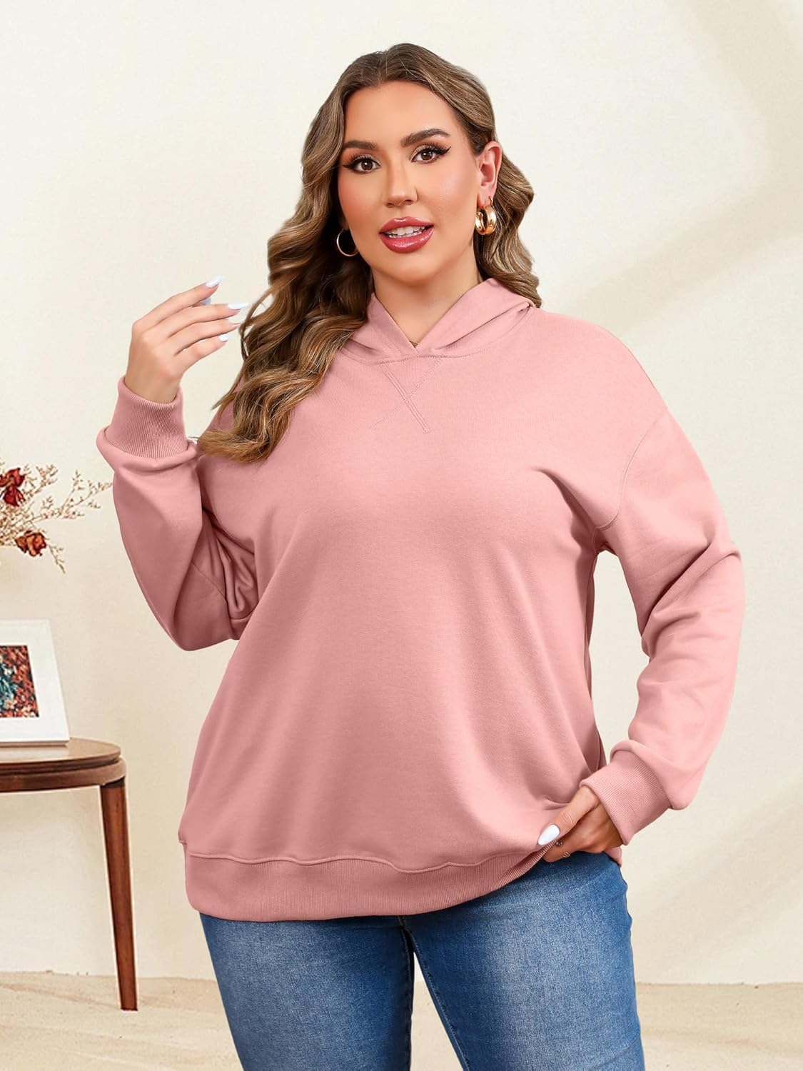 TAKEYAL Plus Size Sweatshirts for Women Pockets Half Zip Pullover Long Sleeve Oversized Drop Shoulder Y2K Clothes - Image 3