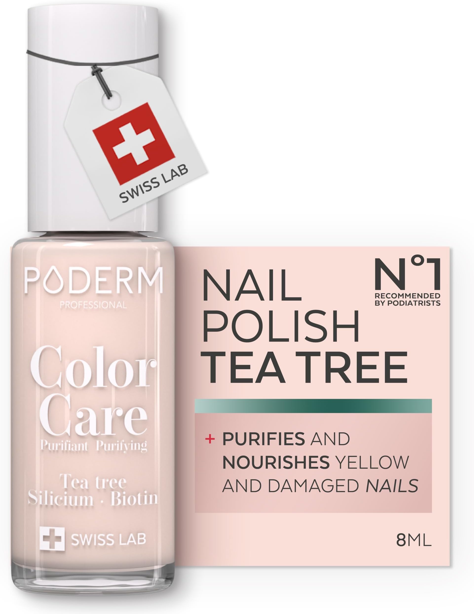 Nail Care Polish with Tea Tree - Powder Pink | 8 ML - Swiss Lab
