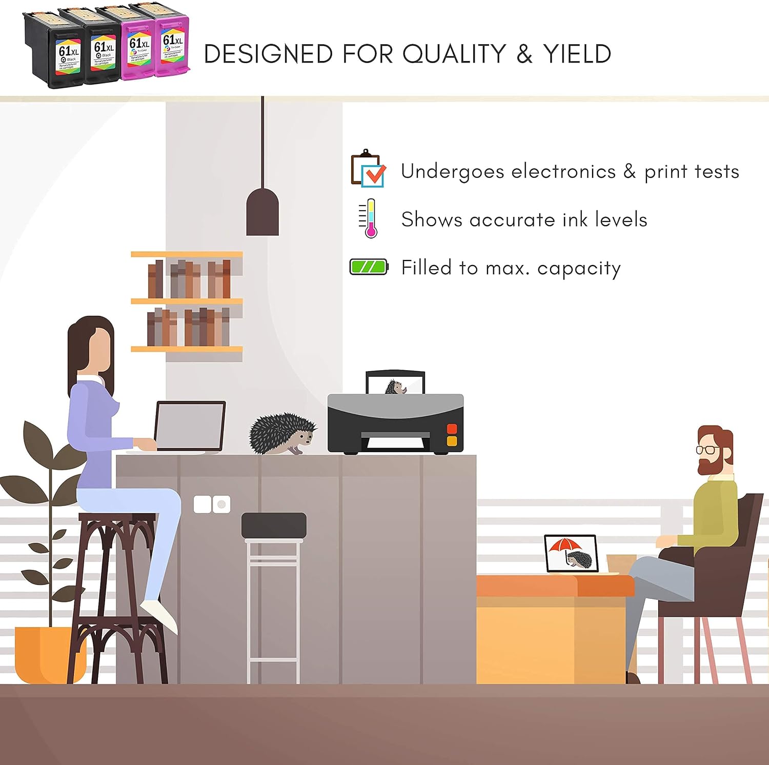 Black Friday Clearance Limeink 4 Remanufactured Ink Cartridge Replacement 61XL High Yield for HP 1000 1010 1050 1055 1510 1512 2000 2050 2510 2512 2514 2540 2542 2543 2549 3000 3050 3050A 3054A 3051A Envy (2 Black, 2 Color) ❤ Crazy Deals Limeink 4 Remanufactured Ink Cartridge Replacement 61XL High Yield for HP 1000 1010 1050 1055 1510 1512 2000 2050 2510 2512 2514 2540 2542 2543 2549 3000 3050 3050A 3054A 3051A Envy (2 Black, 2 Color)