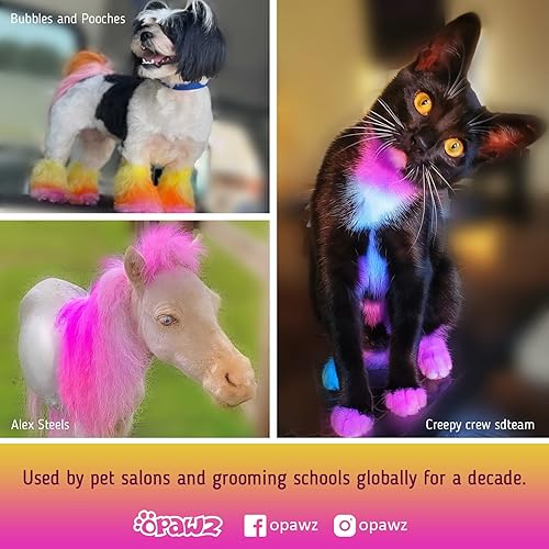 Miniatura 7 de OPAWZ Tinte para pelo de perro semipermanente, tinte para perros con pigmento de grado alimenticio, tinte para mascotas no tóxico para perros, gatos