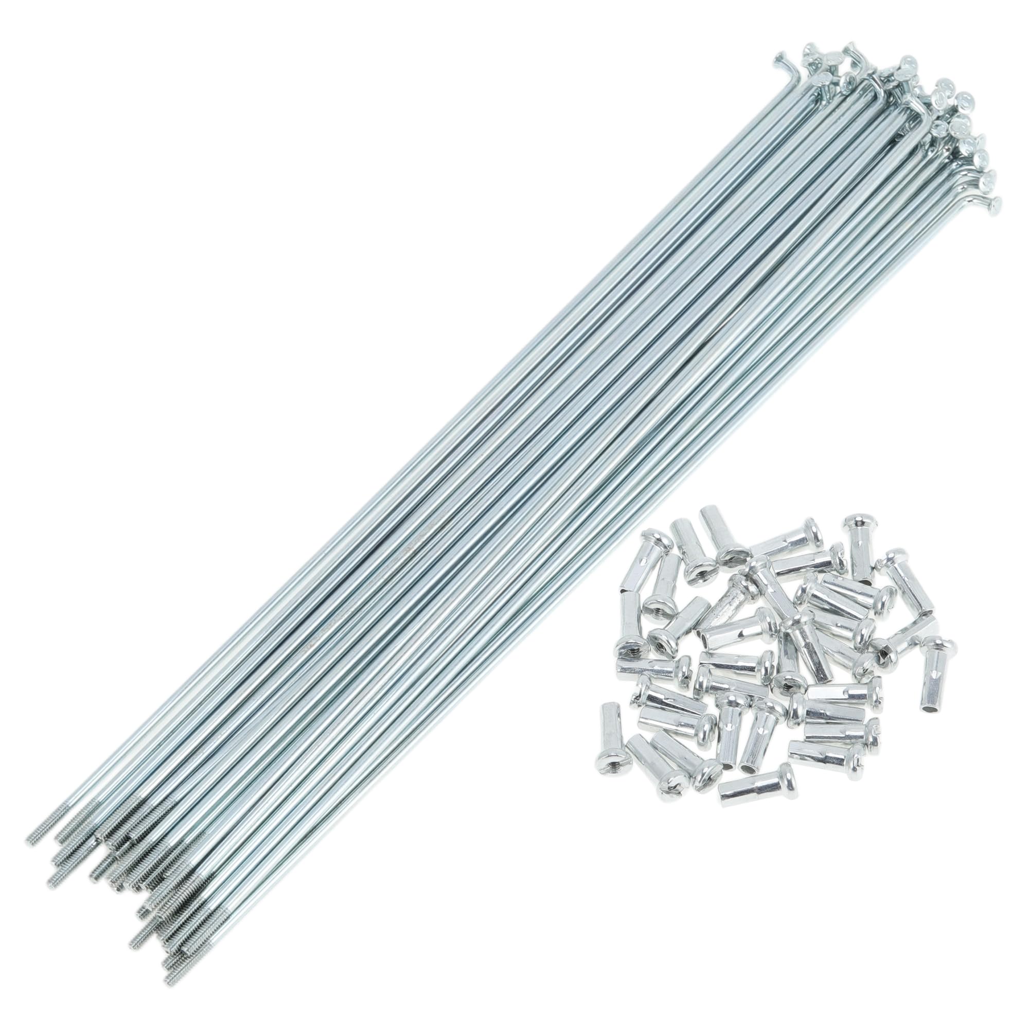 A ABSOPRO 36 Set 14G Bicycle Spokes 202mm Bike Wheel Spokes Galvanized Carbon Steel Silver Tone