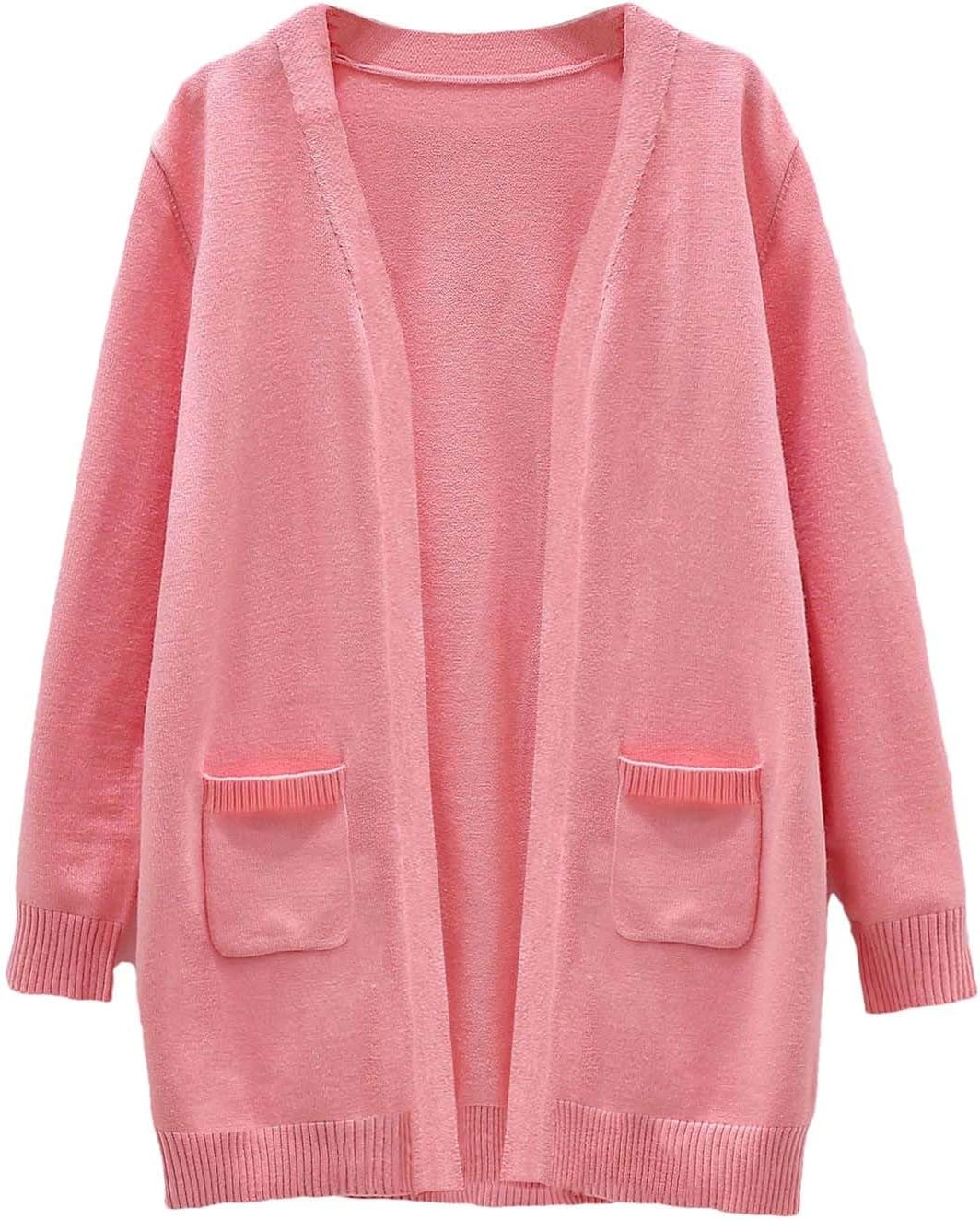 Oversized Cardigan for Girls Fashion Long Sleeve Open Front Chunky Knit Sweater with Pockets Teenage Girl Clothes