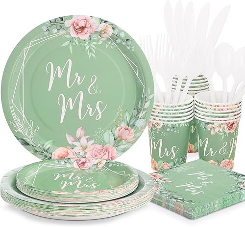 Decoraciones de despedida de soltera, sirve 24 platos de despedida de soltera y juegos de servilletas, decoraciones de despedida de soltera,