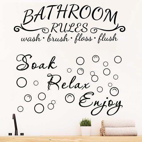 Zonon 2 Bathroom Decals Sticker Soak Relax Enjoy Toilet Rules