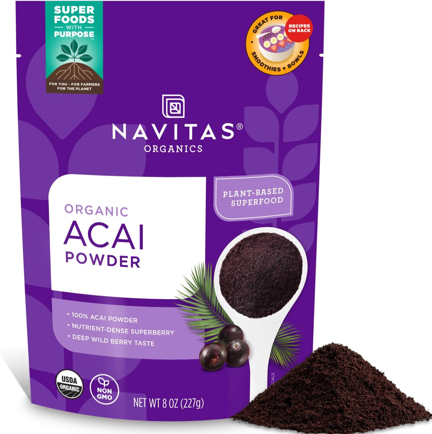 Navitas Naturals Organic Acai Powder, 8.1 oz (227 g)