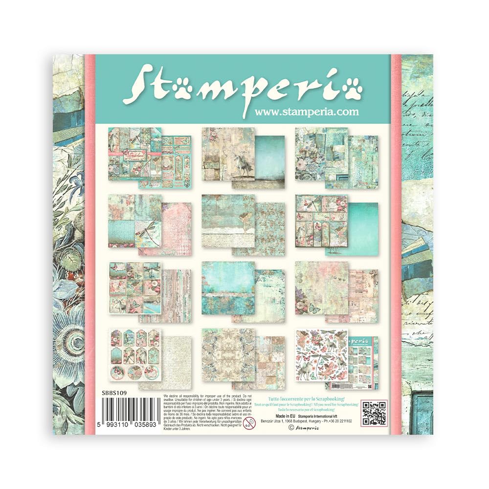 Scrapbooking Small Pad 10 Sheets cm 20.3 x 20.3 cm (8 x 8 inches) Wonderland, multi-coloured, 20,3 x 20,3 x 0,3 cm - Image 2
