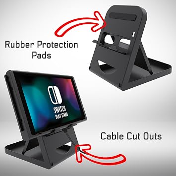 ADZ Switch Stand, Adjustable Game Stand, Compatible with Nintendo Switch Console, Portable Compact Game Stand Mount, 3 Height Adjustable