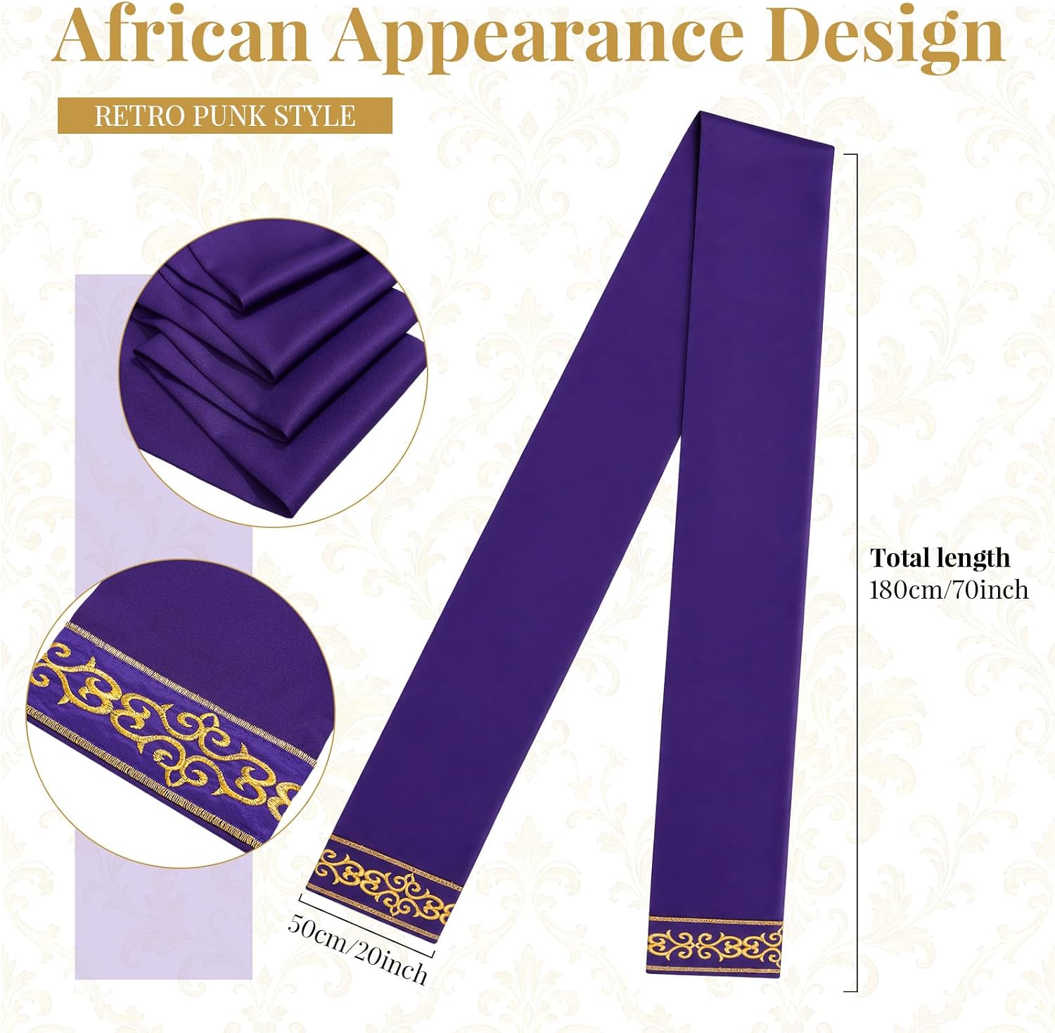 Jiuguva 2 Pcs African Hats for Men Pattern African Kente Kufi Hats and Stole Sash for Black History