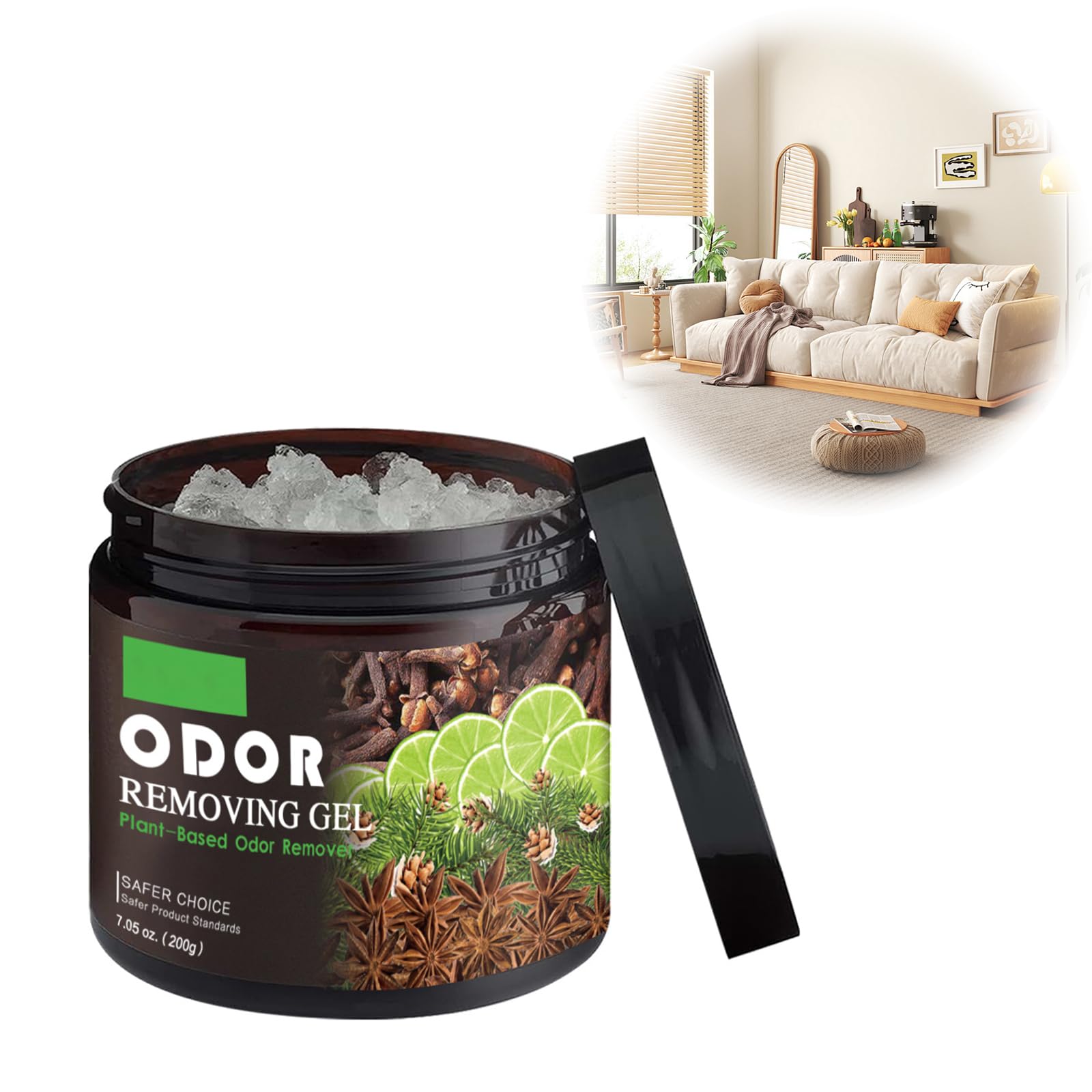 Dymeist Odor Removing Gel,Natural Plant, Safer Odor Absorbers for Home, Odor Eliminator,Air Freshener for Home, Absorbs and eliminates odors in pet areas, bathrooms, cars, kitchens, etc