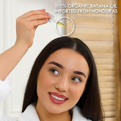 Miniatura 2 de SugarBearPro Batana - Aplicador de aceite para el cabello y cuentagotas de vidrio, 1 oz + gomitas veganas de vitaminas para el cabello, suministro