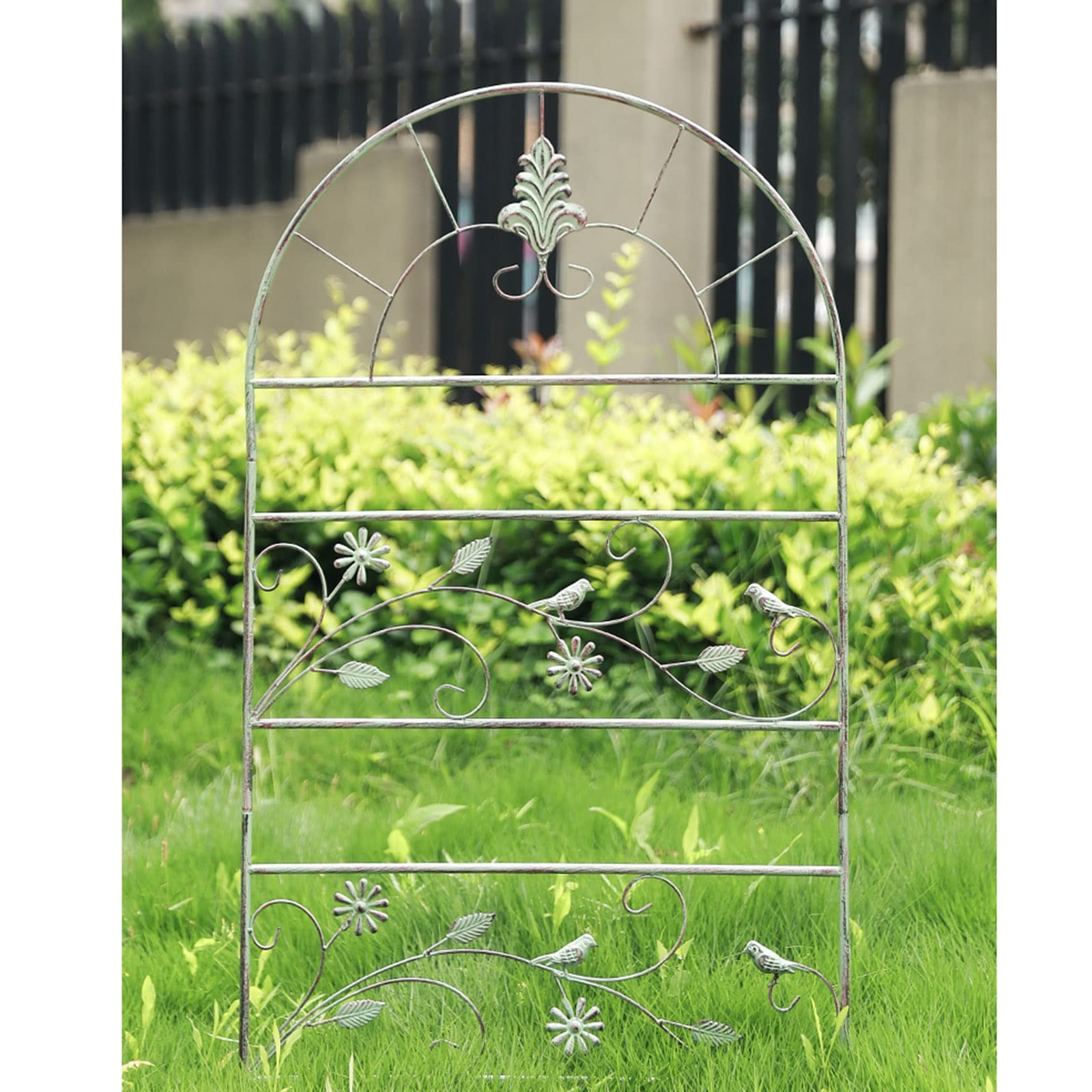 ZYFA Rankhilfe Gartenzaun Rankgitter Rasenkanten Gartenstecker Garten Gartenpfähle Gartenzäune Beetzaun Metall Obelisk Pflanzenstützen für Gartendeko,Deko Für Kletterpflanzen,Rosen,Reben