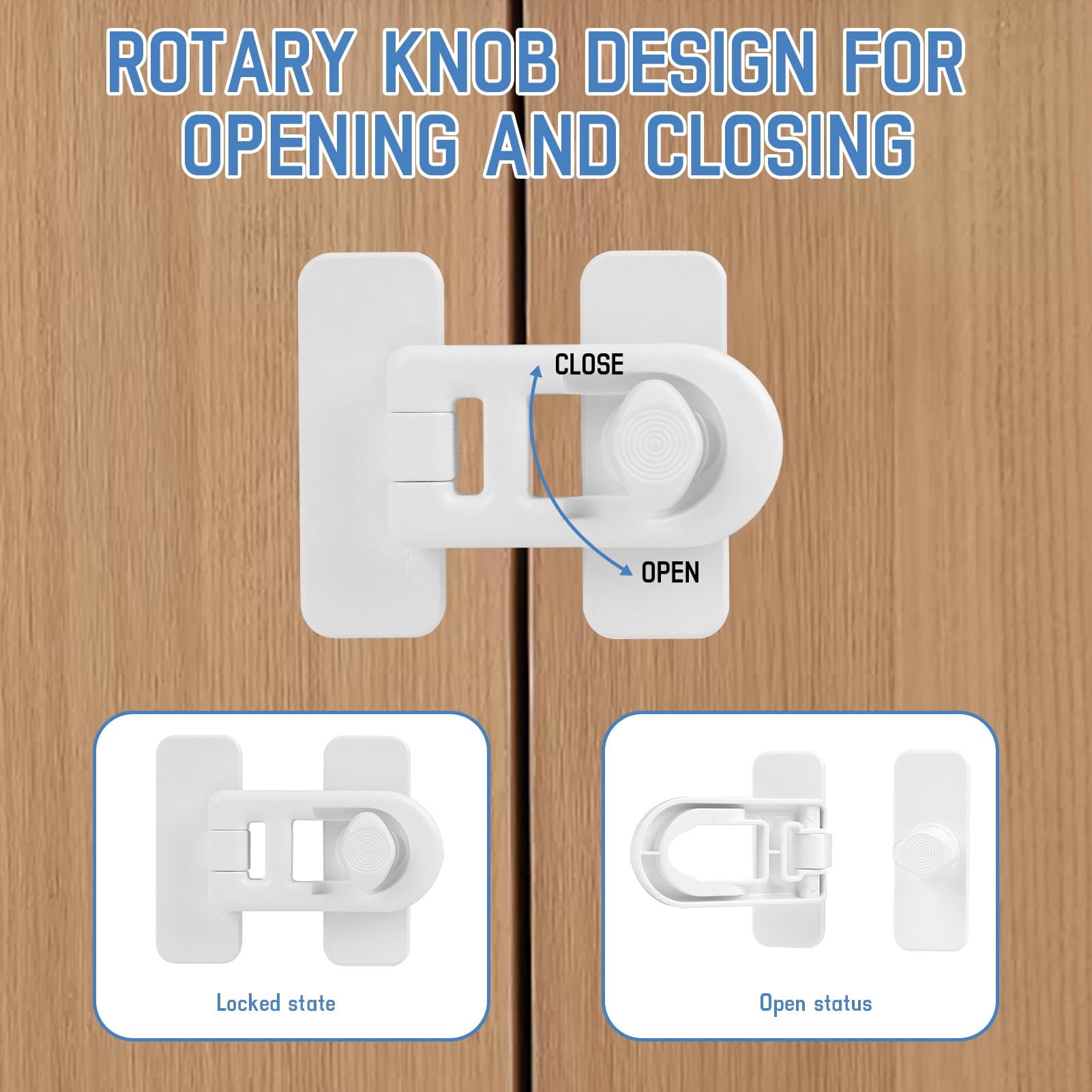 4PCS Serrure de porte de réfrigérateur de sécurité enfant, Blanc, Serrure de Porte de Réfrigérateur, Cadenas Frigo Bébé,Verrou Frigo sans Perçage, pour Tiroirs, Armoires et Appareils