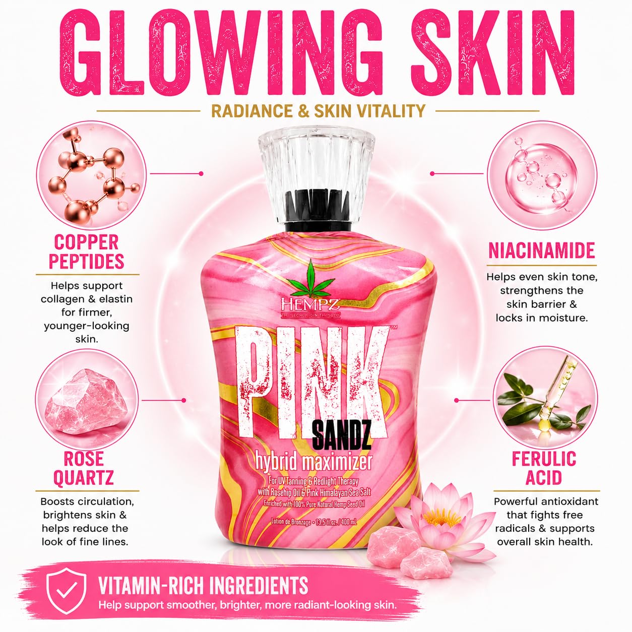 Amazon.com : Hempz Pink Sandz Hybrid Maximizer for UV Tanning