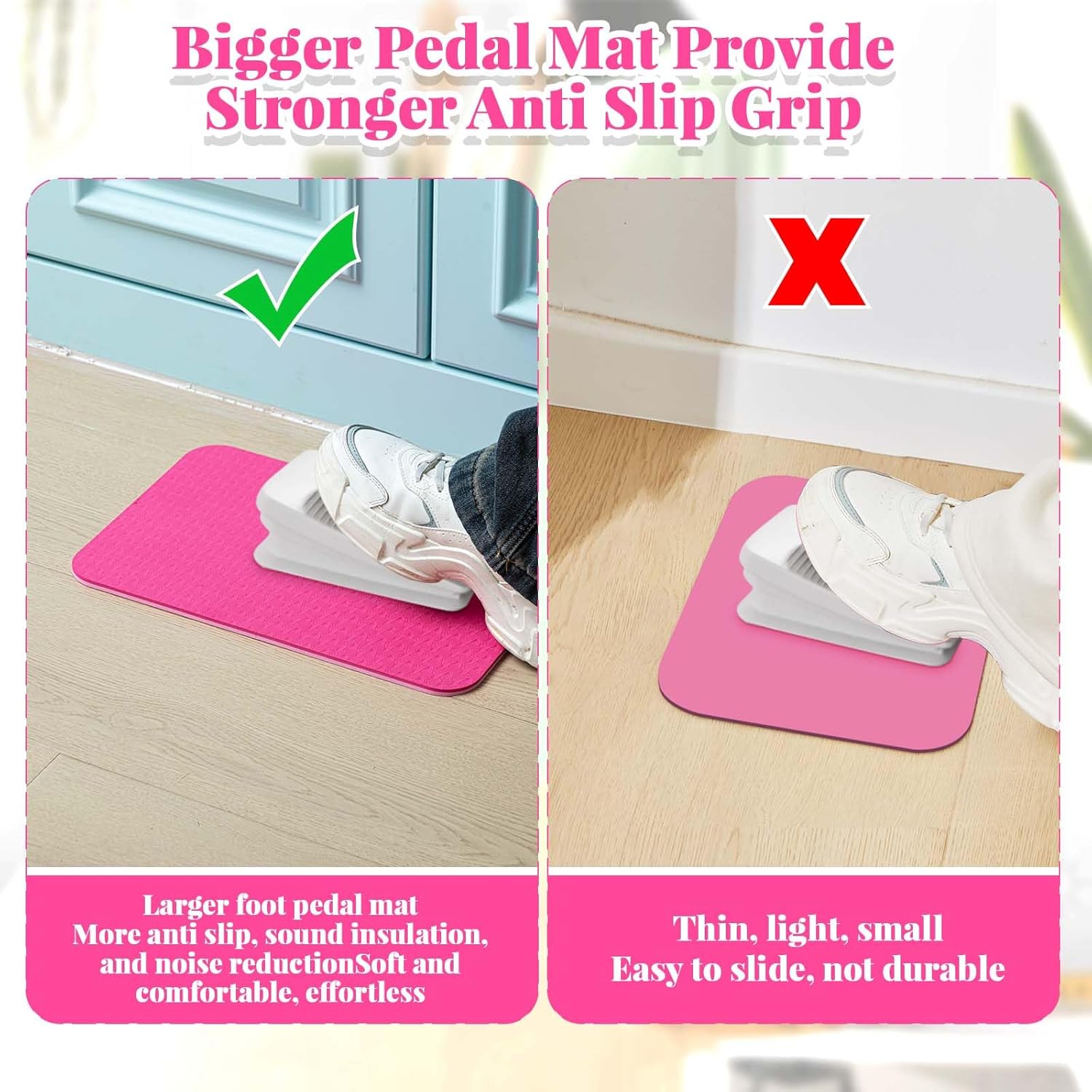 Flutesan 3 Pcs 25'' x 15'' Sewing Machine Mat with Storage Bag, Anti Slip Rubber Pad for Sewing Table, Noise Reducing Muffling Mat for Quilting Embroidery, Pedal Pad and Organizer Set
