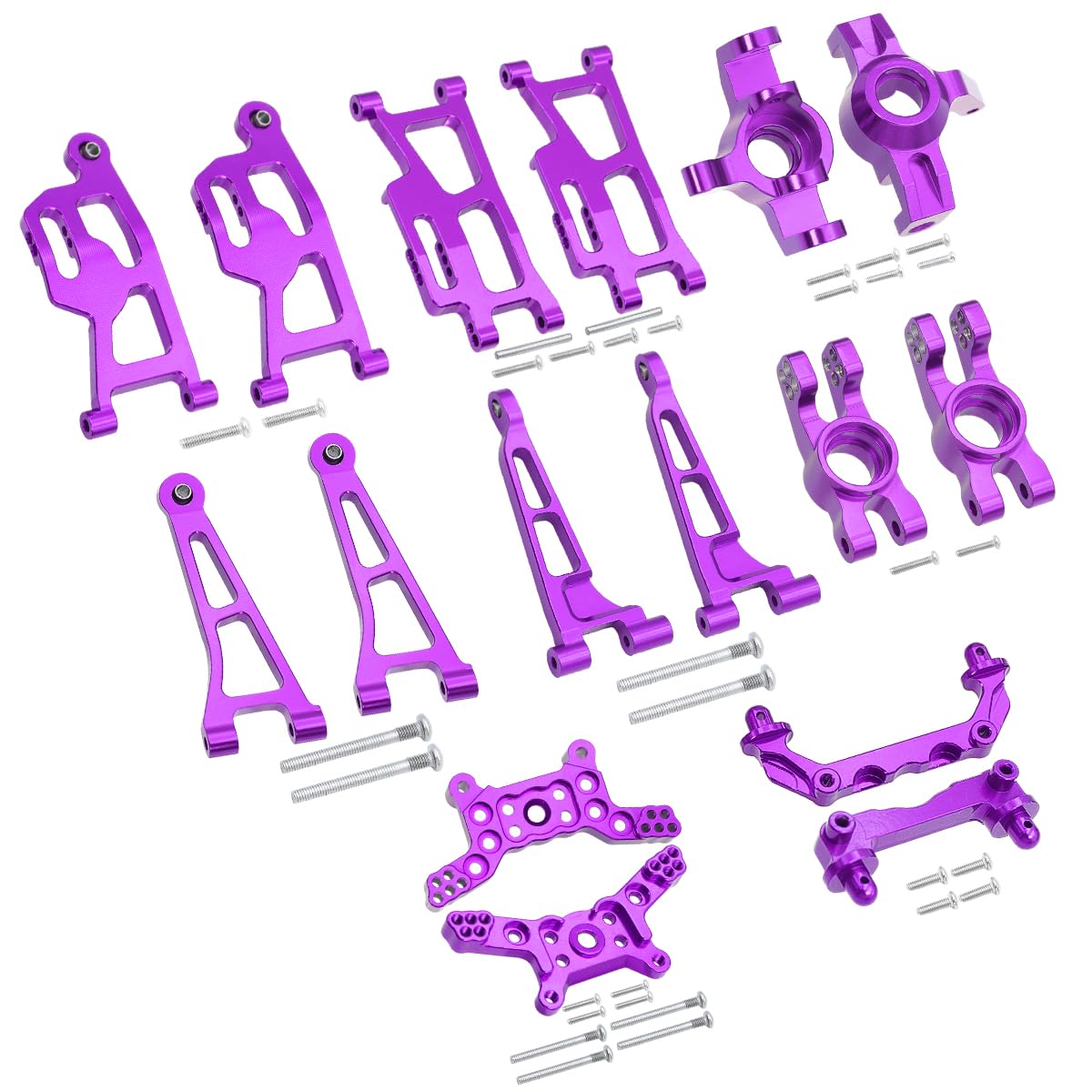 for Mjx 14210 14209 H14BM Metal RC Car Upgrade Spare Parts,8 Sets (Purple, MJX 14209 14210 Parts-8 Sets)