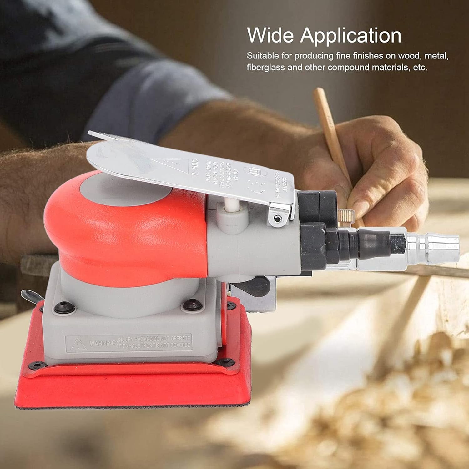Air Random Orbital Sander Head Ratchet Sandpaper Tool Wrench Push Type for Palm Pneumatic Random Orbit Sanders