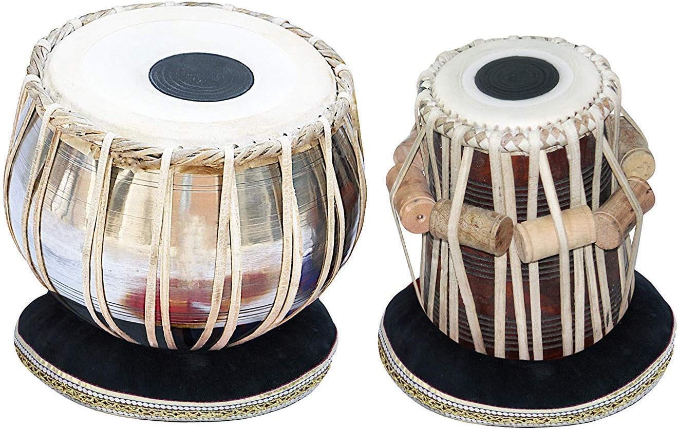 SG Musical Made in India - Iron Tabla Drum Set, Iron Bayan, Sheesham Wood Daya With Free Gatta, Hammer And Carry Bag | FF