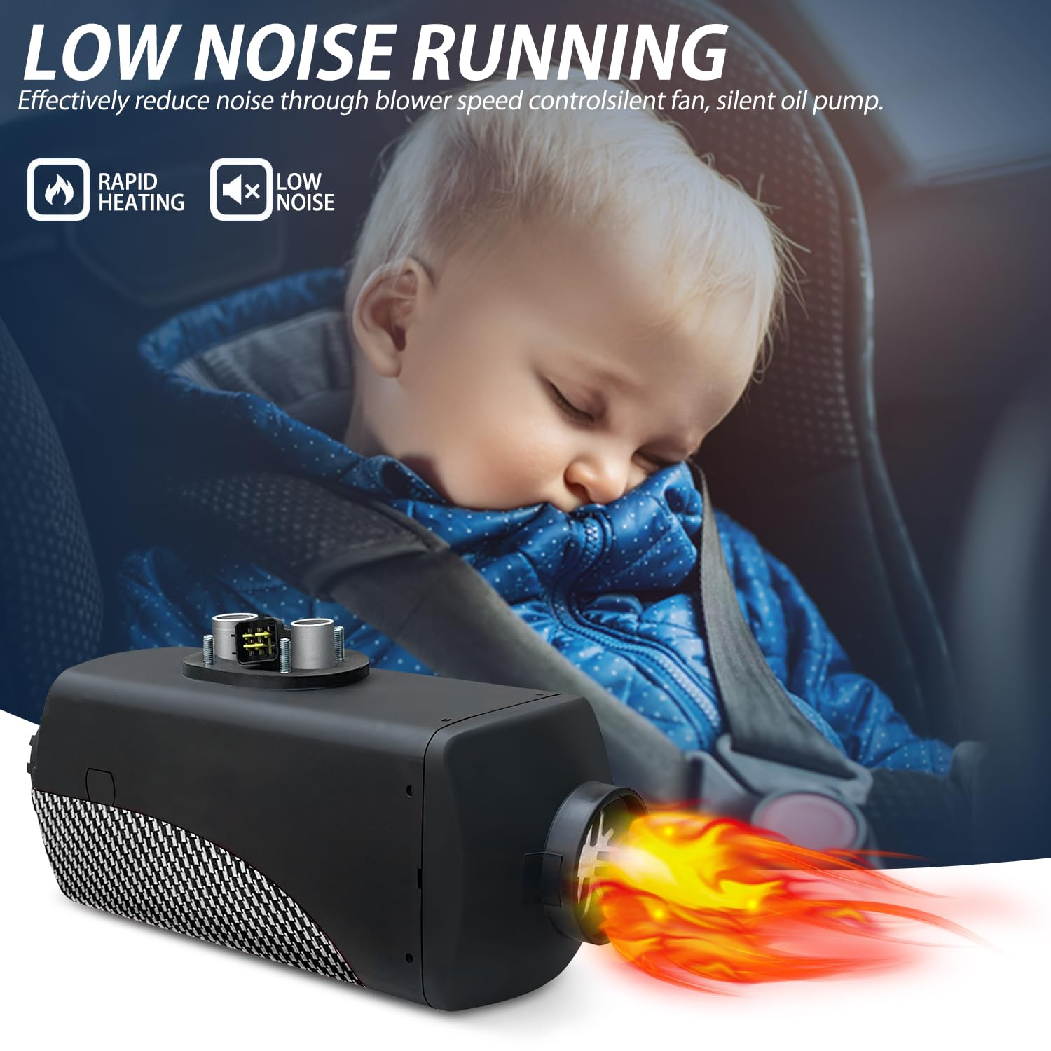 Ogrzewacz postojowy 5 kW / 8 kW 12 V na olej napędowy, ogrzewanie postojowe, ogrzewanie nocne na olej napędowy z przełącznikiem LCD, pilotem, tłumikiem i zbiornikiem paliwa 10 l do samochodów ciężar