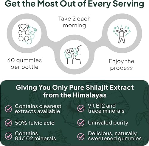 Miniatura 6 de Organics Ocean Shilajit para hombres y mujeres  Suplemento natural de Shilajit con vitamina B12, cromo y selenio para desafiar la edad, energía,