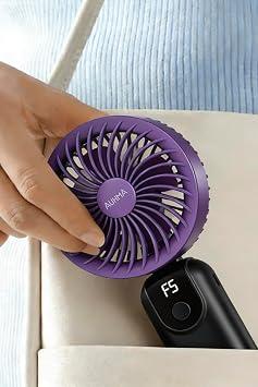 ROBEVE Auhma AUFN19 5 Kademeli Güçlü El Fanı Mini Fan – Şarjlı Taşınabilir Mini Vantilatör, Dijital Ekranlı, Sessiz Çalışma, Uzun Pil Ömrü, Masaüstü & El Tipi Kullanım (Beyaz)