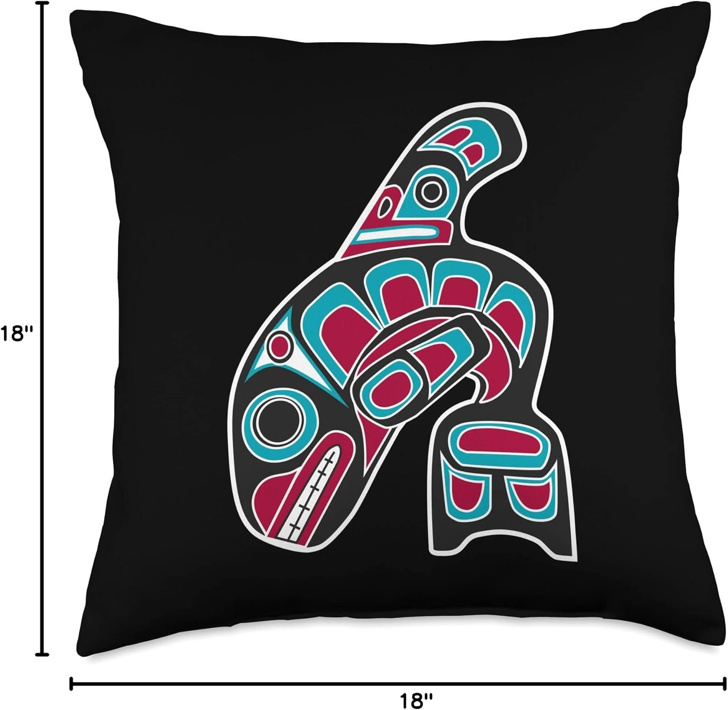 Orca Whale Alaska Haida Tribal Art - Native American Totem Throw Pillow