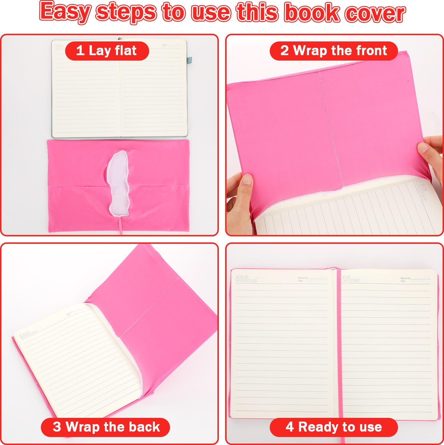 24 copertine per libri in tessuto elasticizzate, riutilizzabili, con etichetta adesiva, lavabili, per la maggior parte dei libri di testo con copertina rigida fino a 25,4 x 31,8 cm, colori vivaci